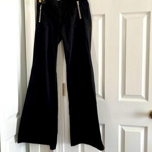 7 For All Mankind womens flare plants, black size 27